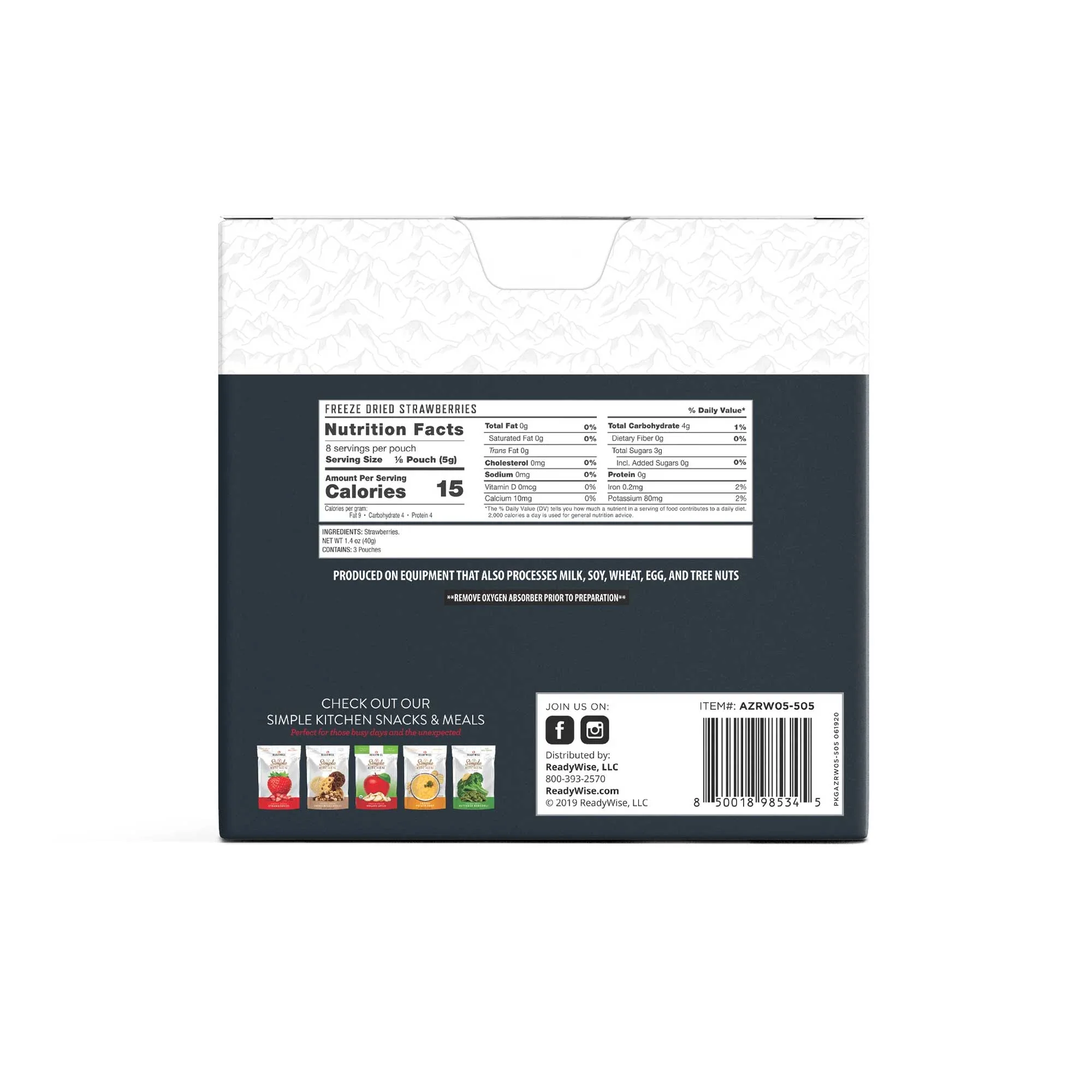 Emergency Food Favorite - Freeze-Dried Strawberries (3 x 8 Serving Pouches) - Image 3