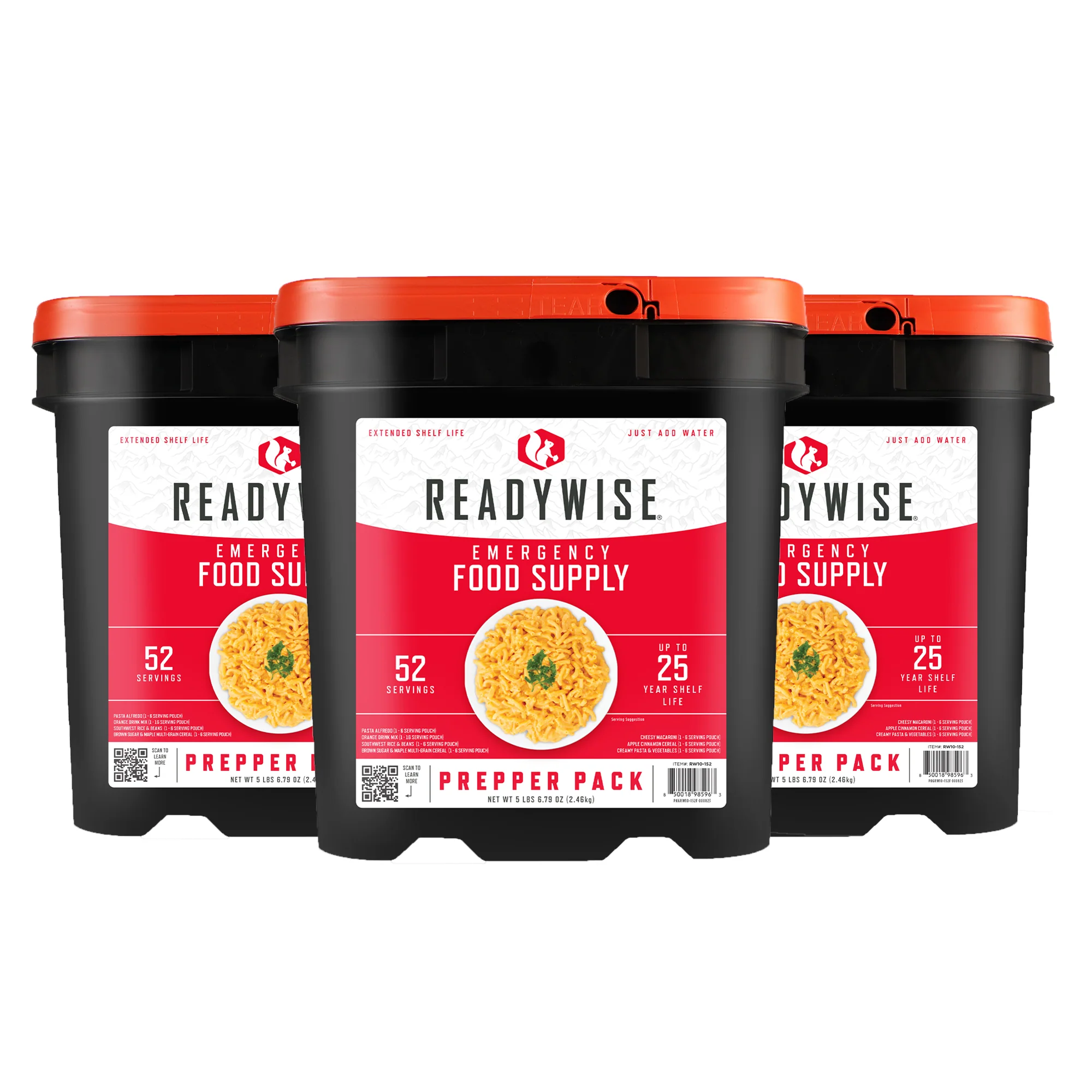52 Serving Prepper Pack - 3 Bucket Bundle