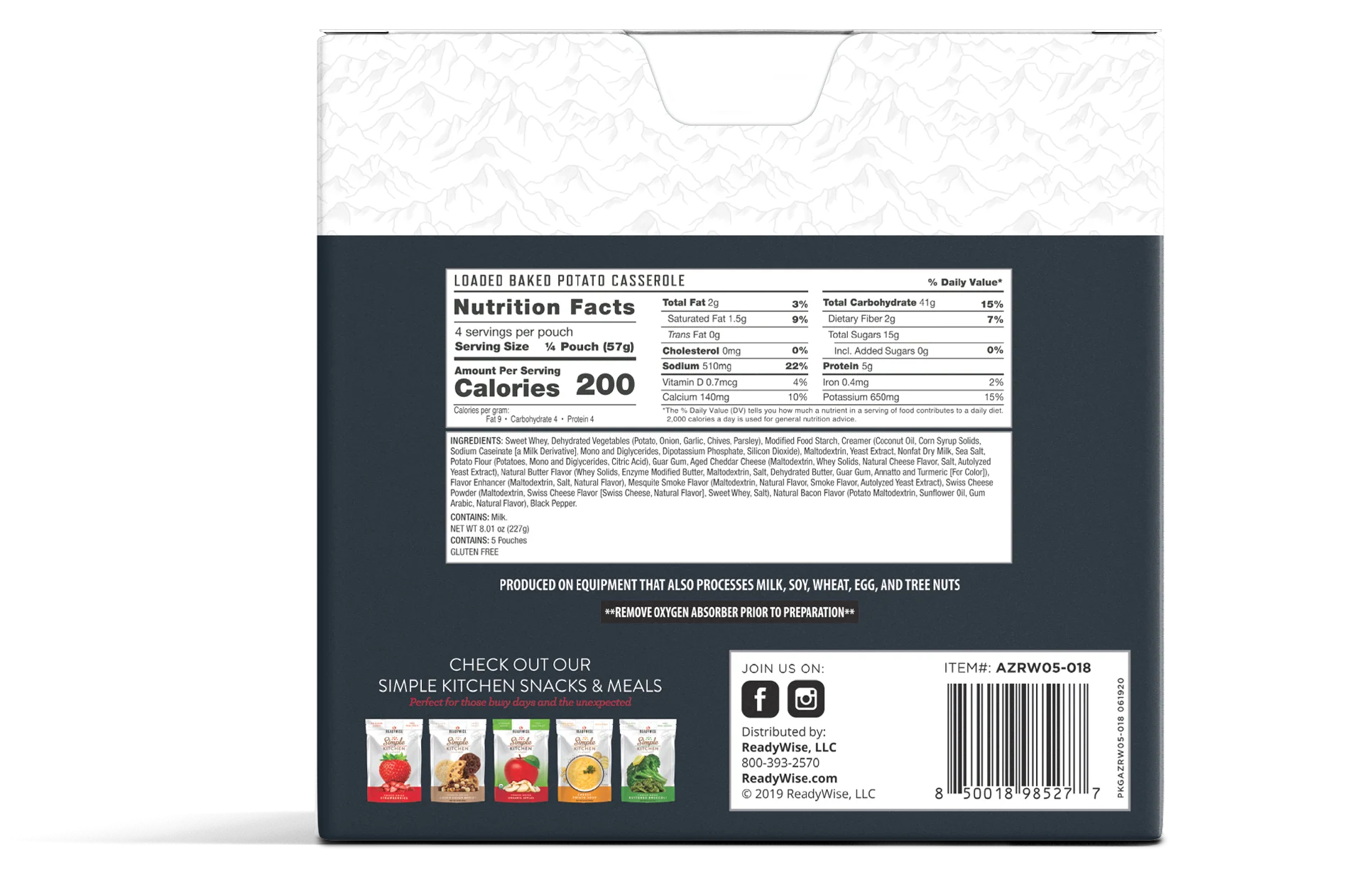 Emergency Food Favorite - Loaded Baked Potato Casserole (5 x 4 Serving Pouches) - Image 2