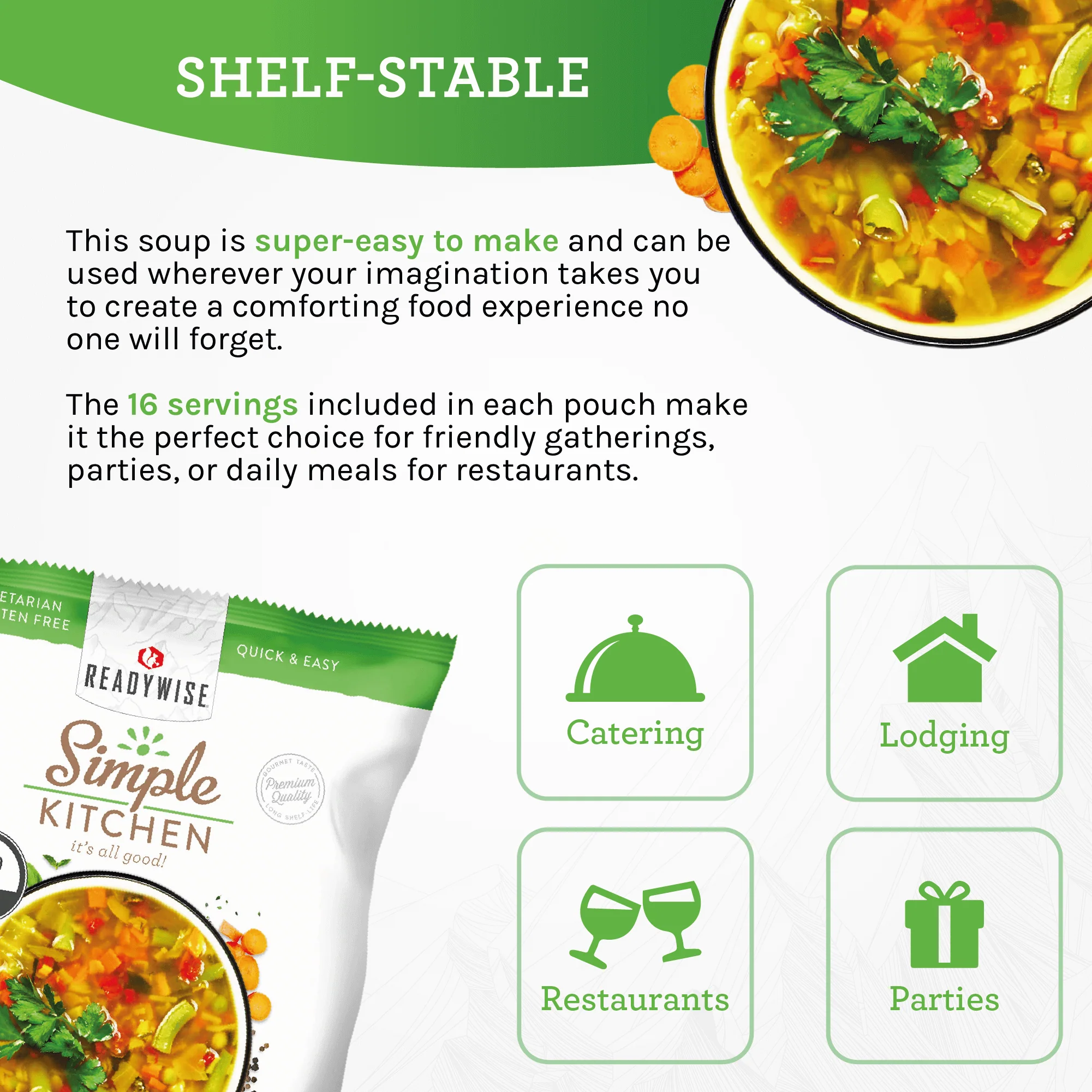 Garden Vegetable Soup Mix - 16 Servings per Pouch - Image 3