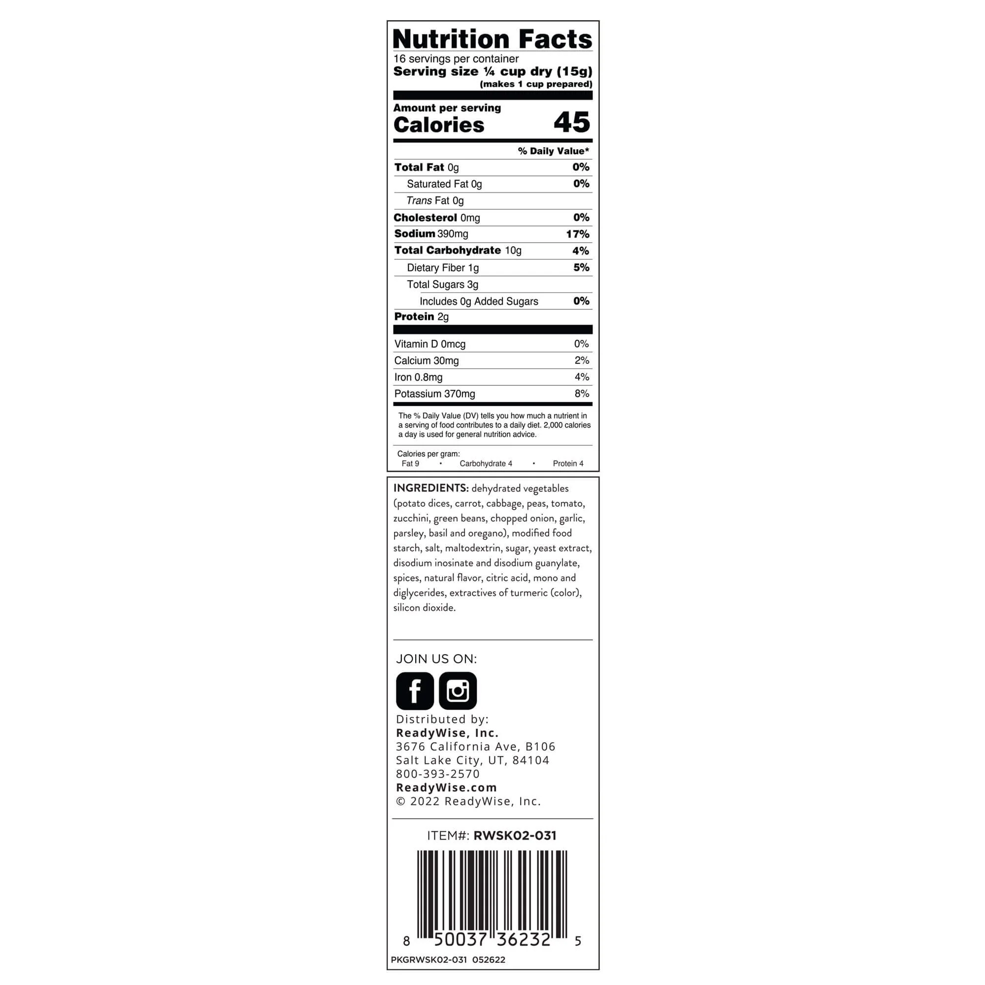 Garden Vegetable Soup Mix - 16 Servings per Pouch - Image 4