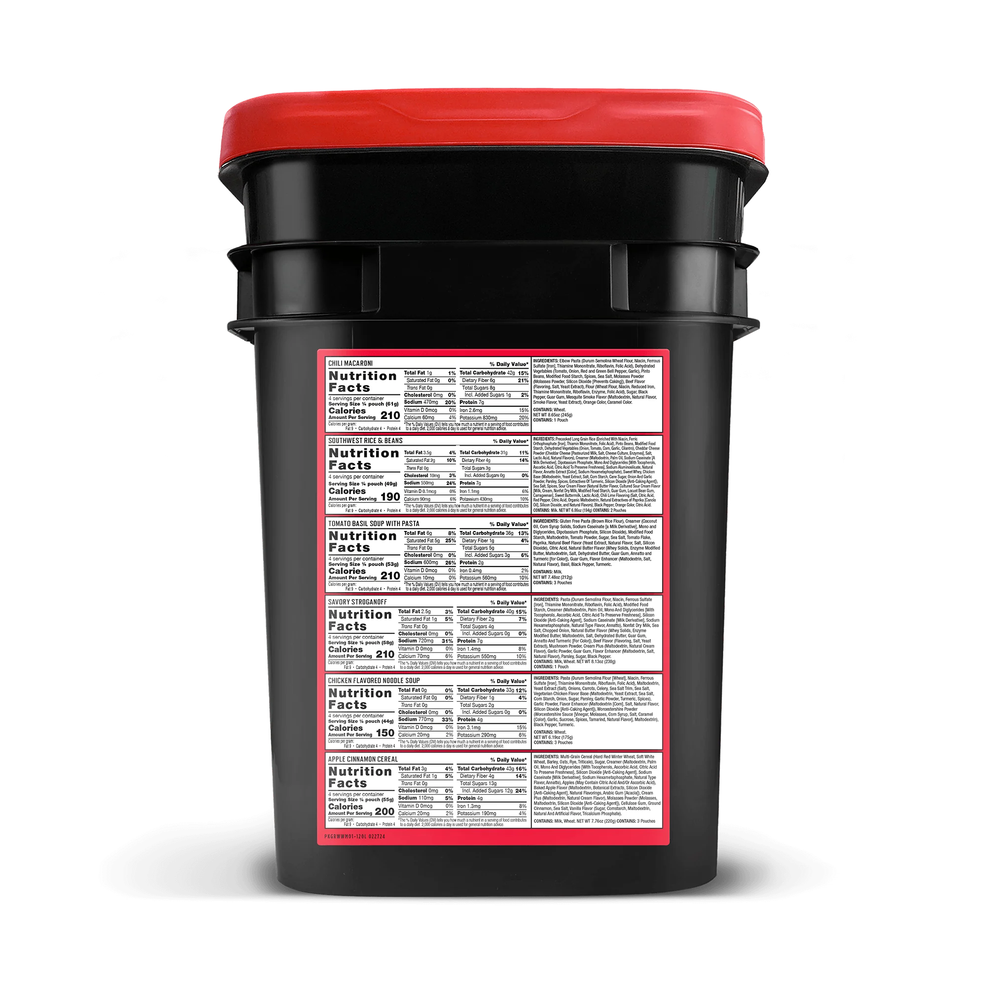 ReadyWise 120 Serving Emergency Food Supply Bucket - Image 2