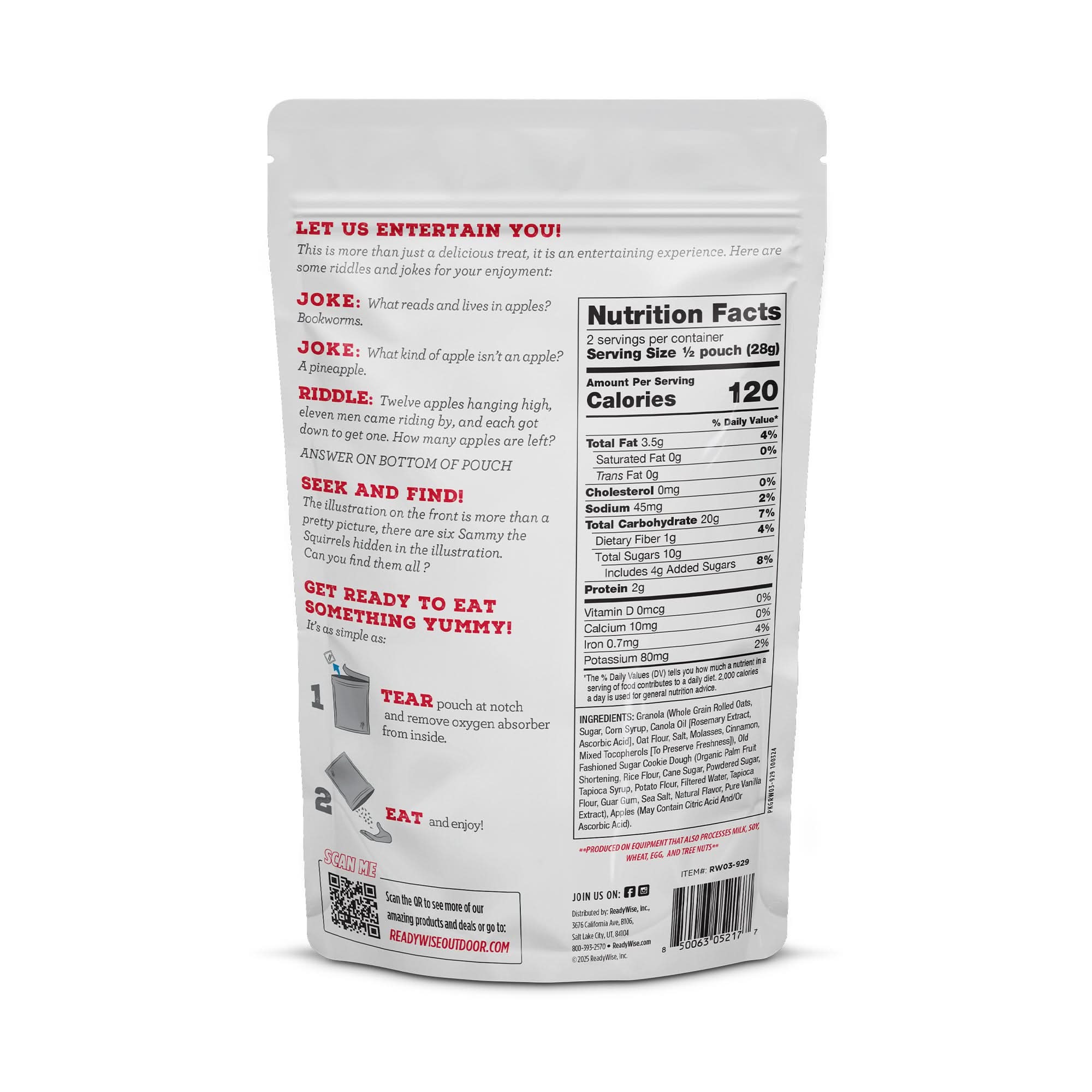 Apples, Cookies & Granola Snack - Freeze-Dried 6 Pack | ReadyWise - Image 3