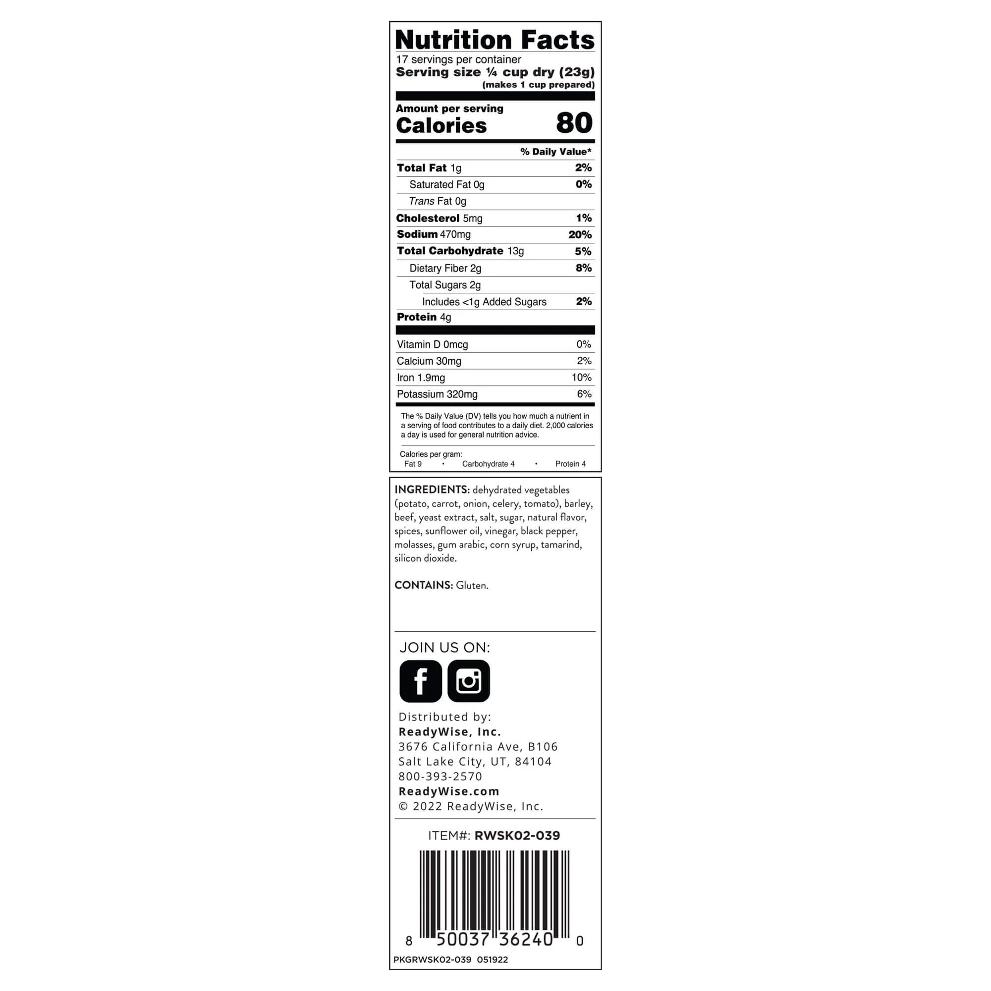 Vegetable Beef & Barley Soup Mix - 17 Servings per Pouch - Image 4